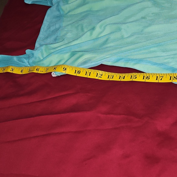 Elegant Light Blue and Green Dress with Floral Accent - Picture 7 of 14